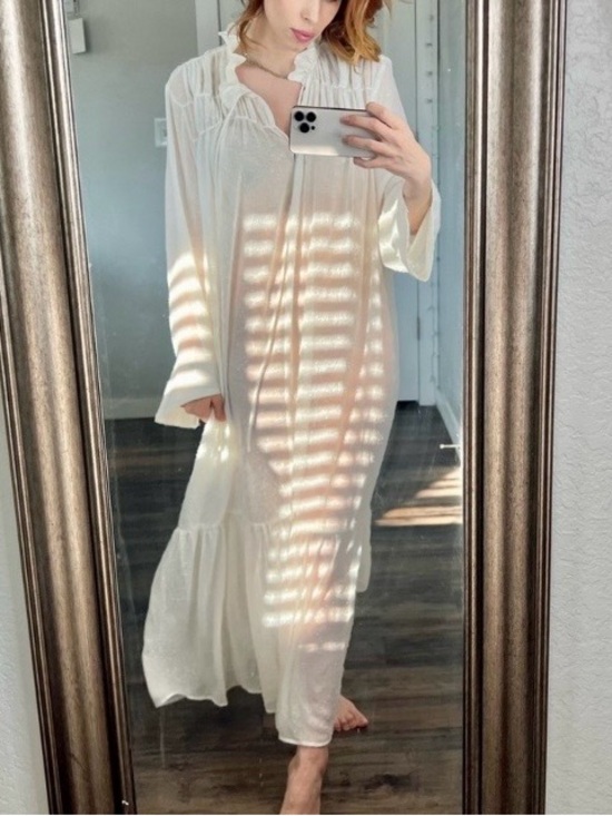 H&M Dresses & Skirts - H&M Cream Sparkling Long Ruffled Maxi Dress